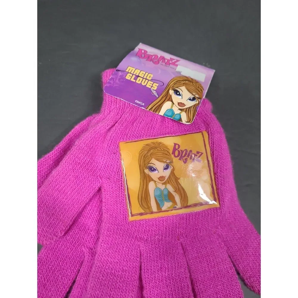 Vtg Bratz Pink Winter Gloves Girls KIDS 7-16 / Fits Women S -‎ M Vintage Y2k